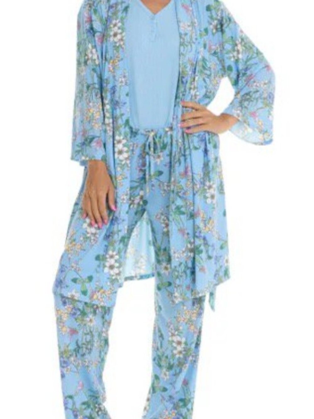 Flora Nikrooz Women's 3-piece PJ Set, Blue